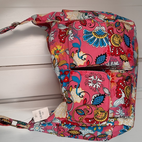 Purse Shoulder Messenger Crossbody Diaper Pockets Lightweight Cotton Floral - Picture 1 of 14